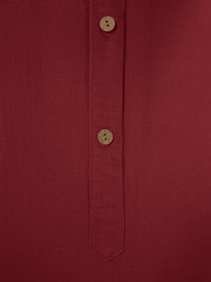Maroon Cotton Kurta Cut