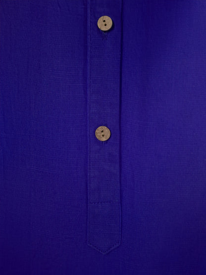Royal Blue Cotton Kurta Cut