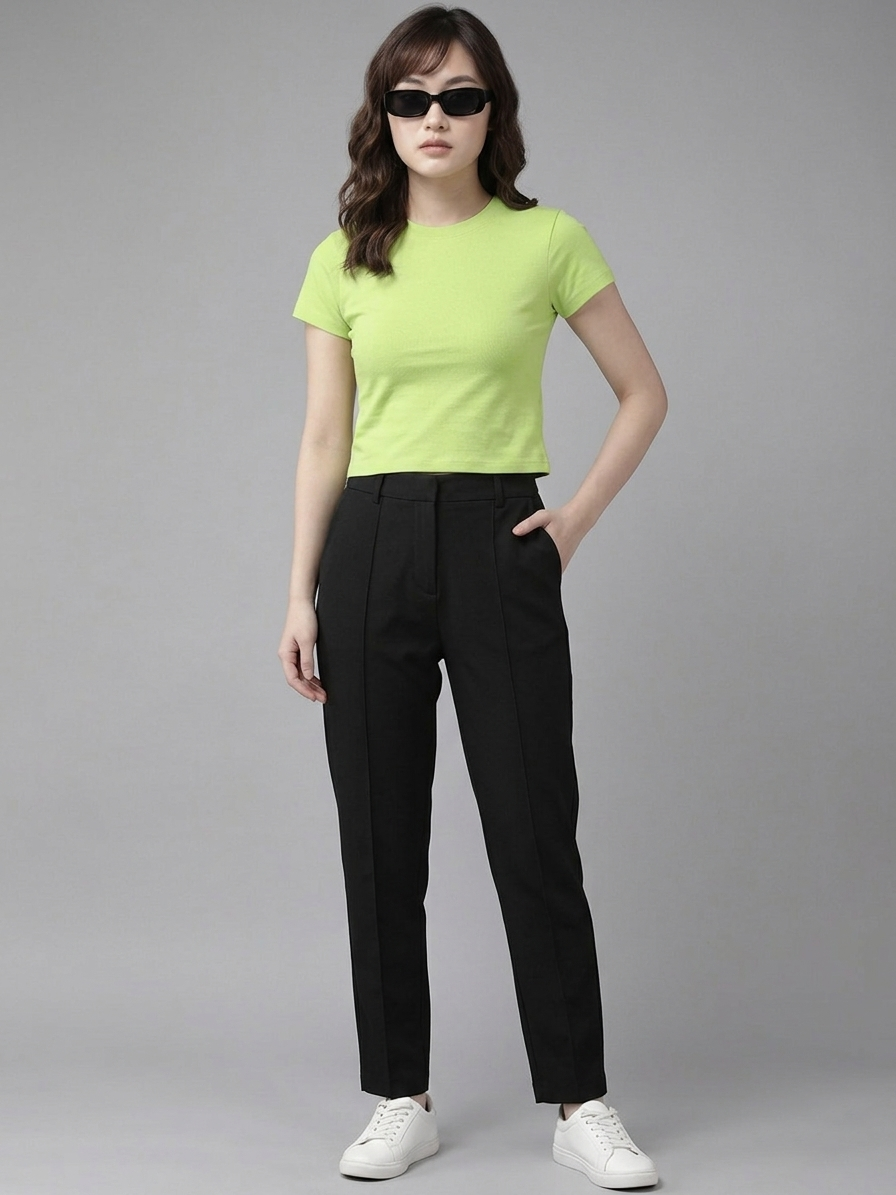 Lime Green Cotton Crop Top