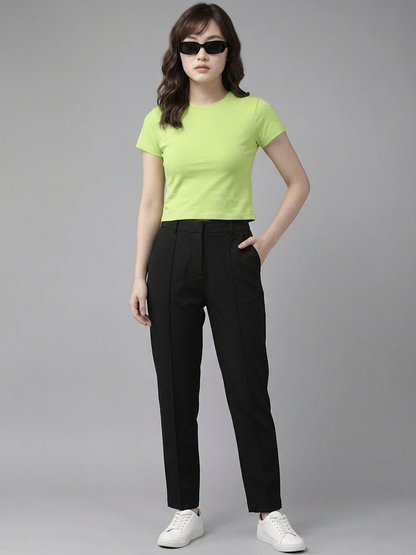 Lime Green Cotton Crop Top
