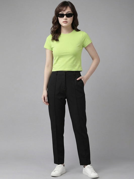 Lime Green Cotton Crop Top