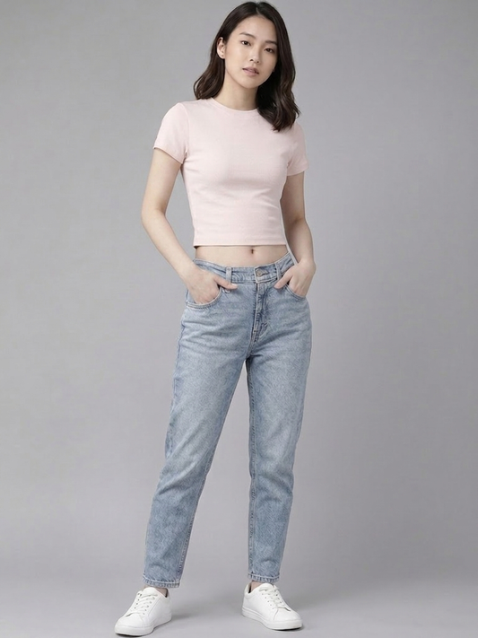 Blush Pink Cotton Crop Top