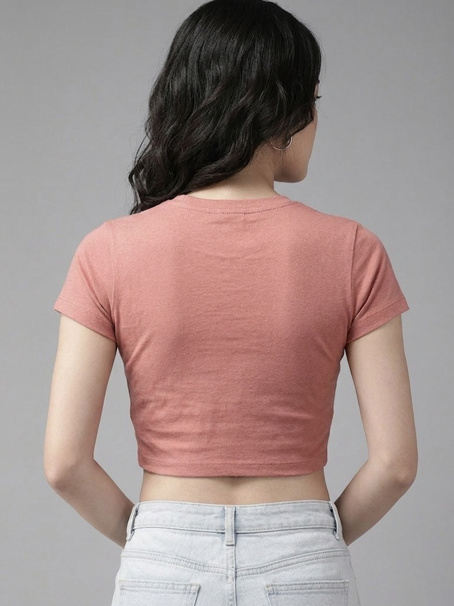 Dusty Rose Cotton Crop Top