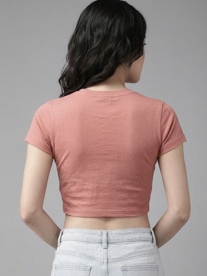 Dusty Rose Cotton Crop Top