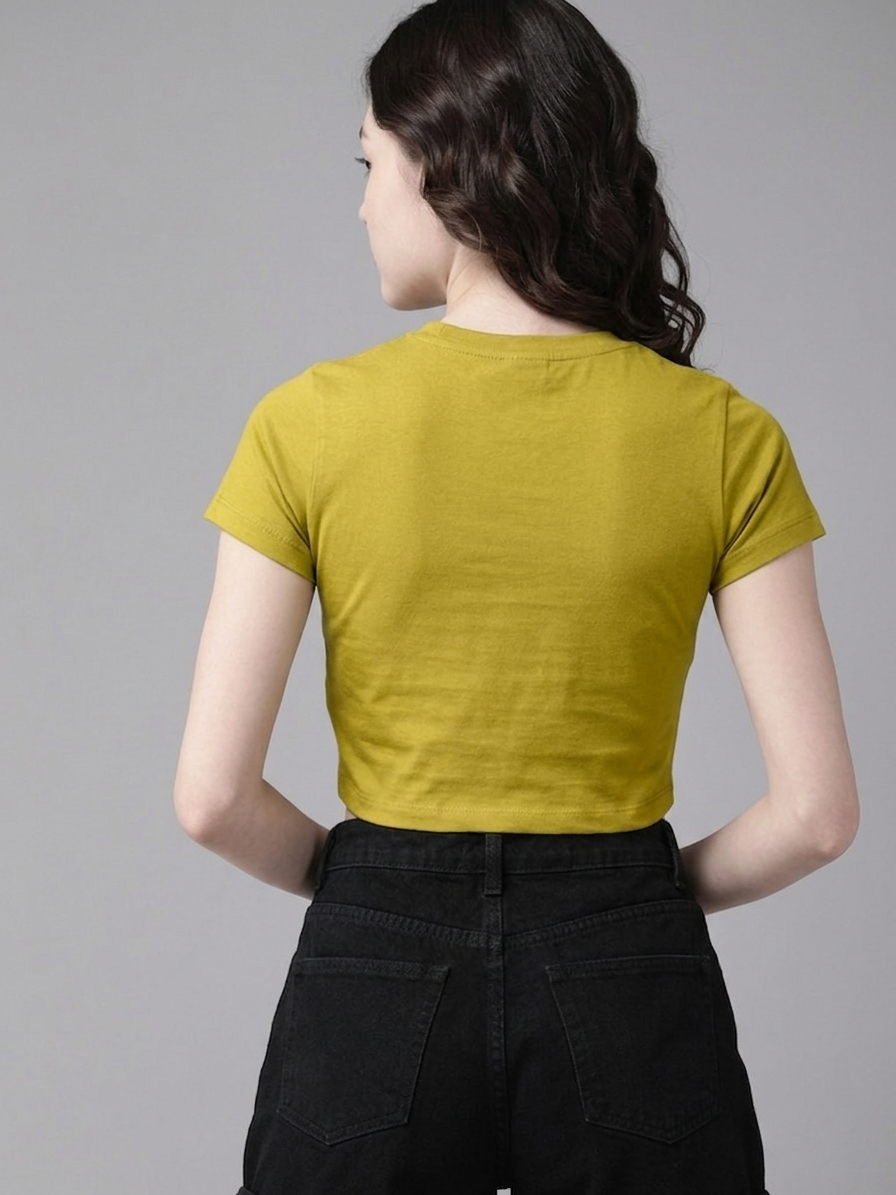 Mustard Yellow Cotton Crop Top