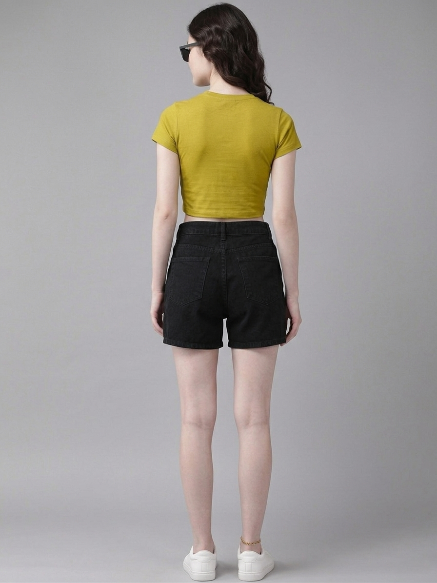 Mustard Yellow Cotton Crop Top