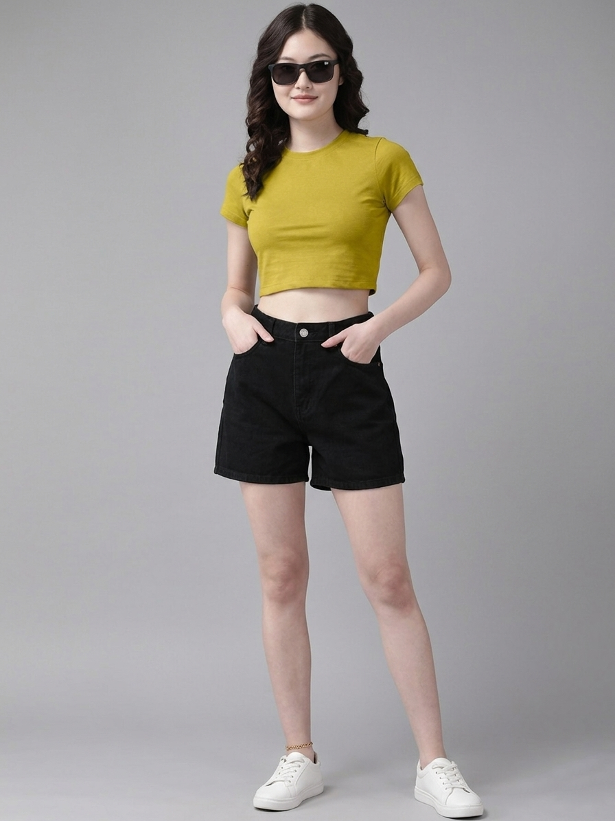 Mustard Yellow Cotton Crop Top