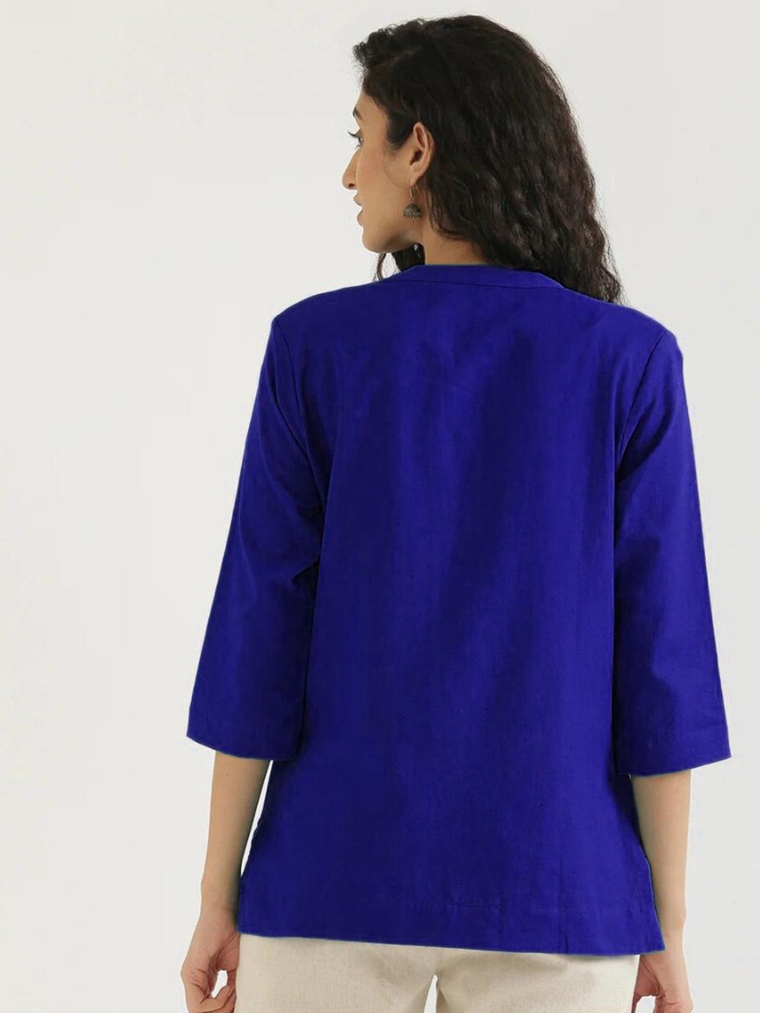 Royal Blue Cotton Kurta Cut