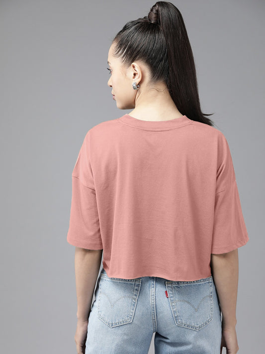 Dusty Rose Oversized Cotton Crop Top