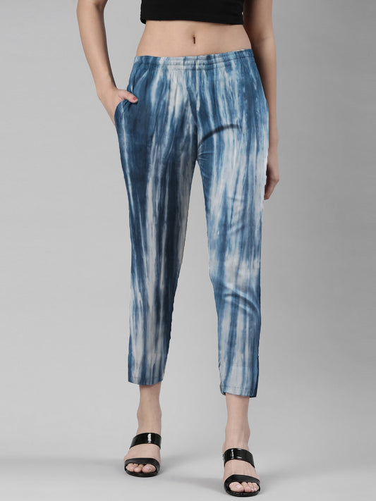 Blue Tie-Dye Rayon Pyjama (Women's)