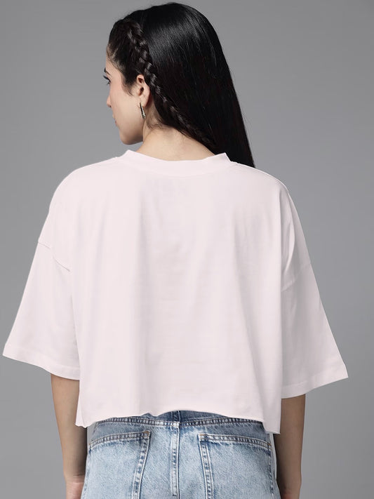 Blush Pink Oversized Cotton Crop Top
