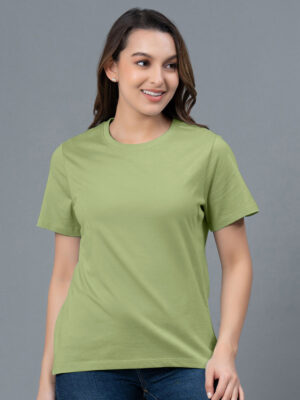 Women Pista Green Serenity Solid T-Shirts