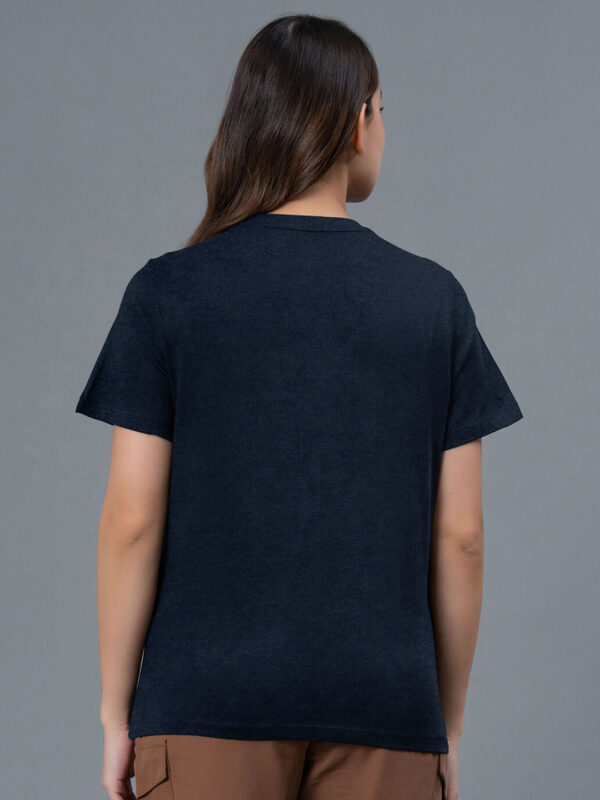 Women Blue Melange Tranquil Solid T-Shirts - Image 2