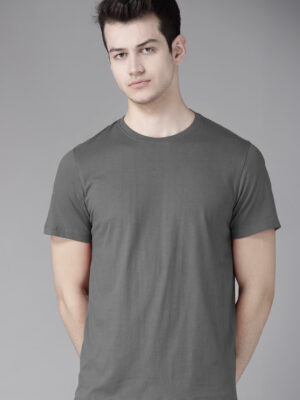 Men's Classic Dary Grey Plain T-Shirt - Timeless Style for Every Wardrobe