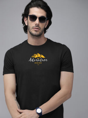 Adventure Begins with Printed Regular Fit Men's T-shirt