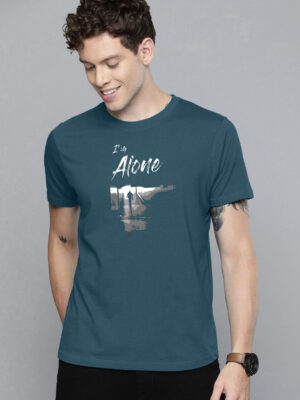 Alone  with Printed Regular Fit Men's T-shirt